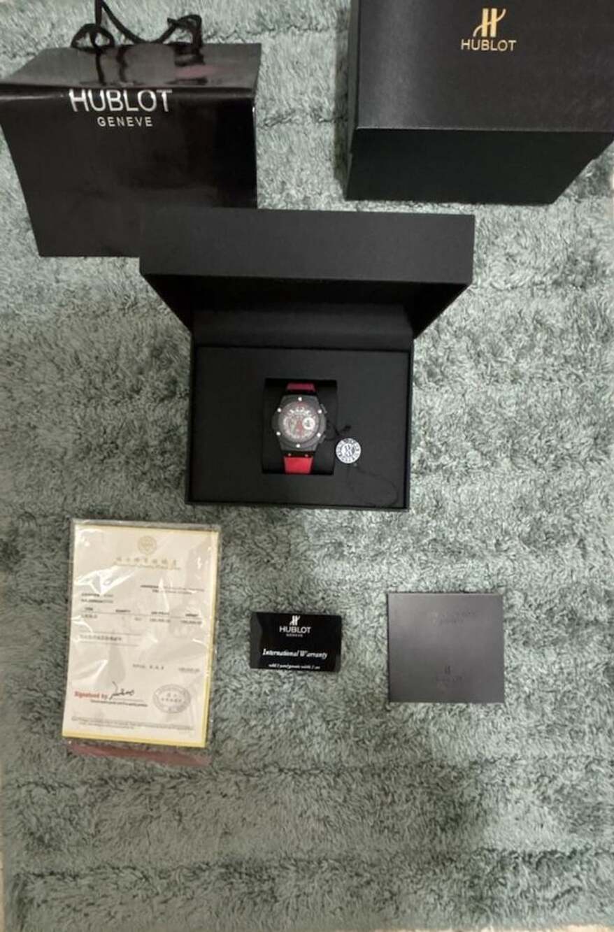 Hublot Big Bang Red Magic Ceramic Watch with Box and Papers